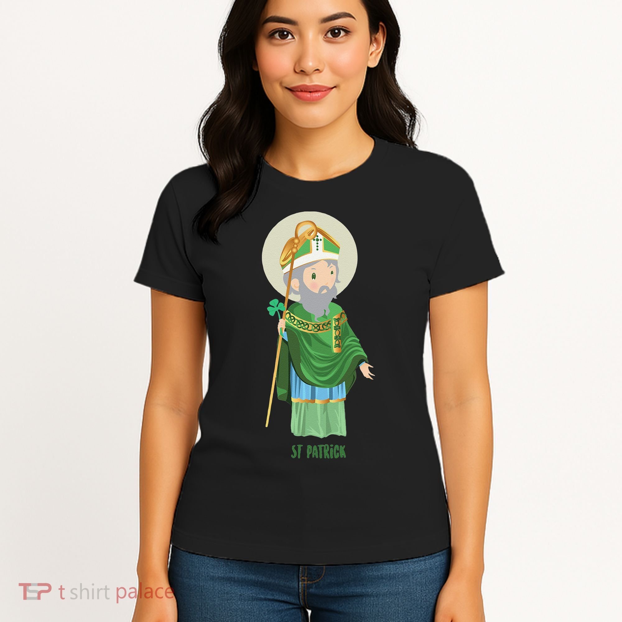 Saint Patricks Day Pray For Us St Patrick's Catholic Patty's Happy Women's T-Shirt