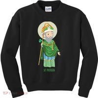 Saint Patricks Day Pray For Us St Patrick's Catholic Patty's Happy Kids Sweatshirt thumb 0