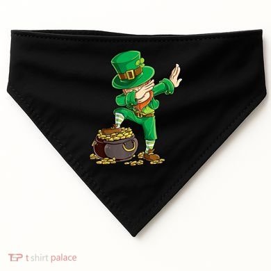 St Patricks Day, Dabbing Leprechaun, Funny St Patricks Day USA-Made Doggie Bandana