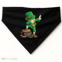 St Patricks Day, Dabbing Leprechaun, Funny St Patricks Day USA-Made Doggie Bandana thumb 0