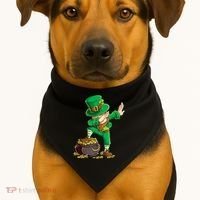 St Patricks Day, Dabbing Leprechaun, Funny St Patricks Day USA-Made Doggie Bandana thumb 1