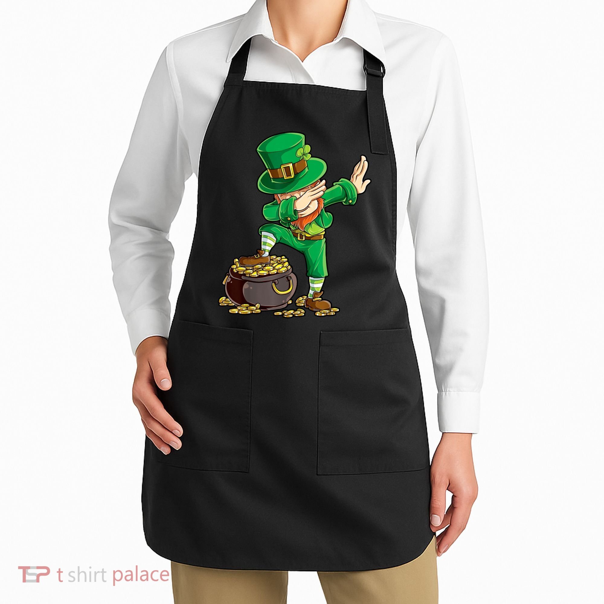 St Patricks Day, Dabbing Leprechaun, Funny St Patricks Day Apron