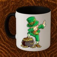 St Patricks Day, Dabbing Leprechaun, Funny St Patricks Day Coffee Mug thumb 2