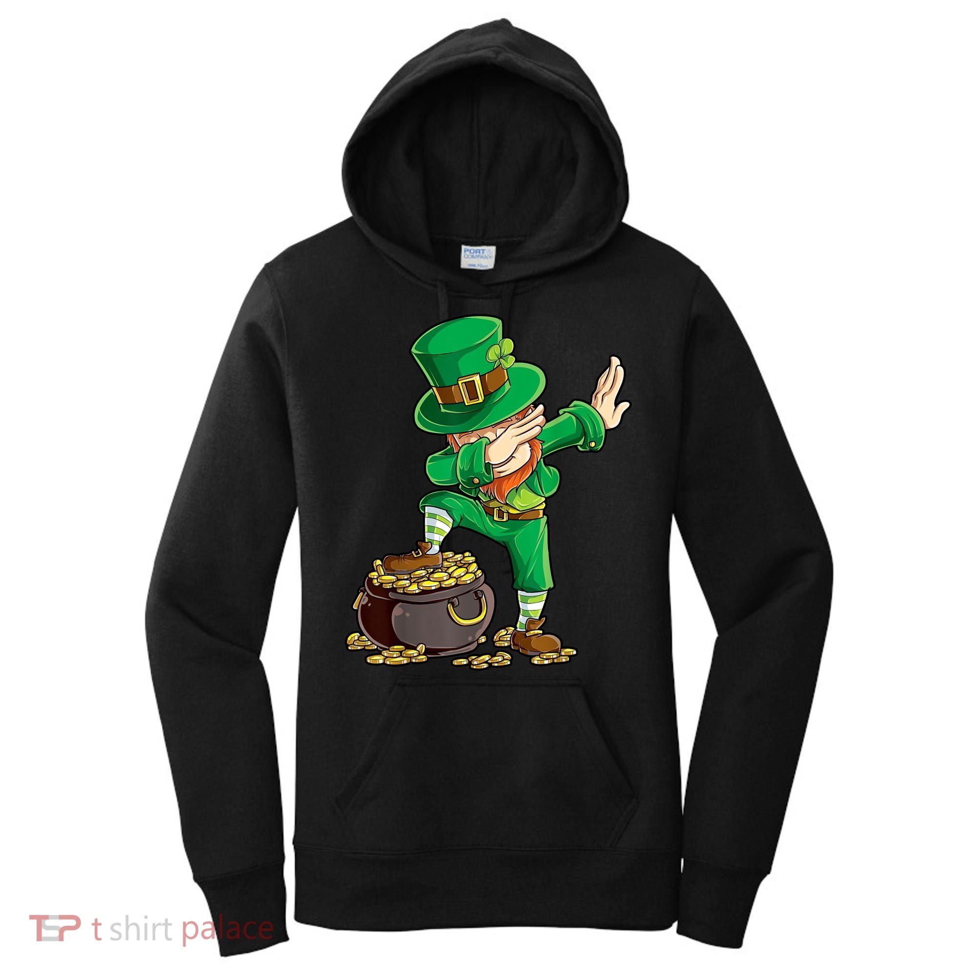 St Patricks Day, Dabbing Leprechaun, Funny St Patricks Day Women's Hoodie