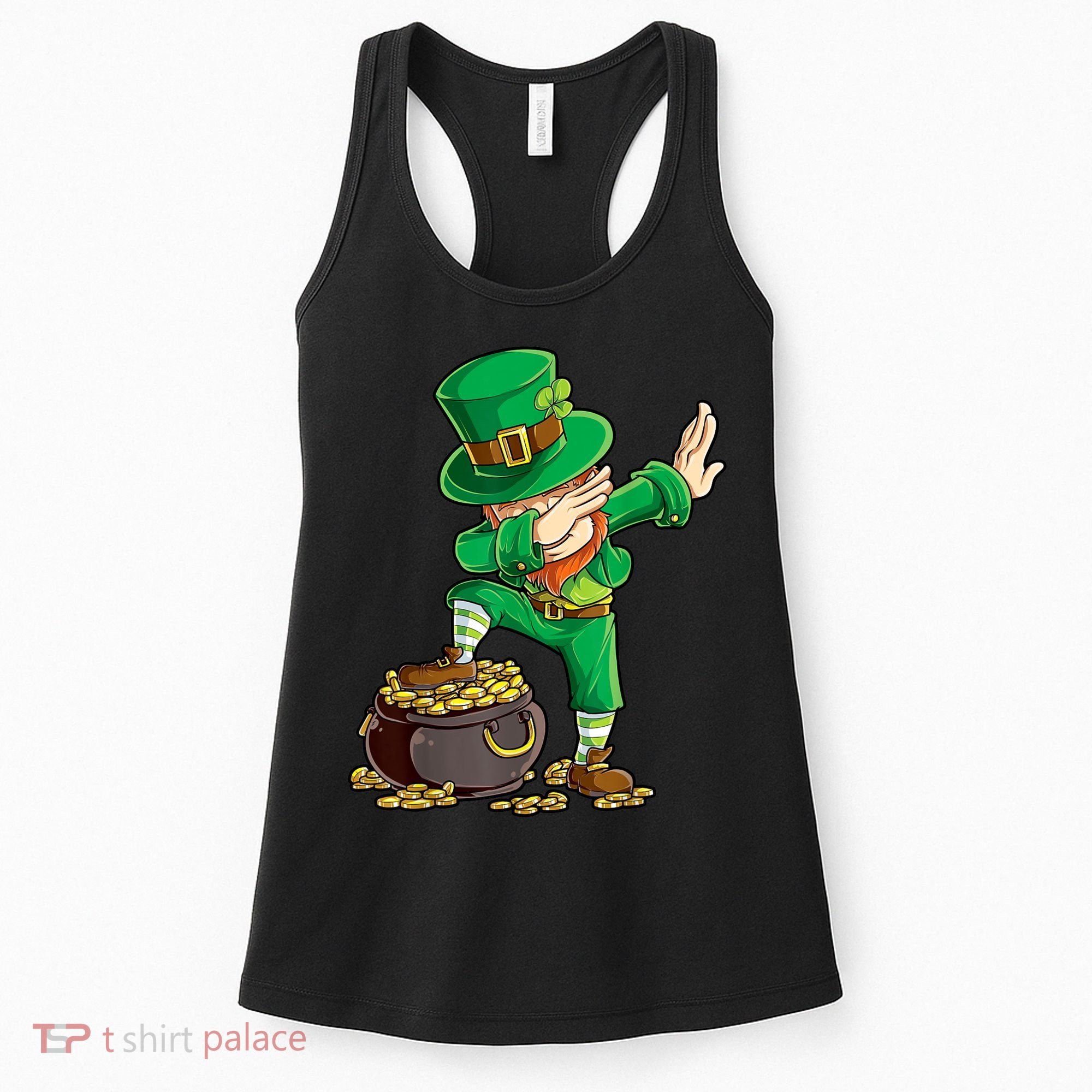 St Patricks Day, Dabbing Leprechaun, Funny St Patricks Day Women's Tank Top