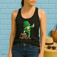 St Patricks Day, Dabbing Leprechaun, Funny St Patricks Day Women's Tank Top thumb 2