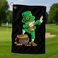 St Patricks Day, Dabbing Leprechaun, Funny St Patricks Day Golf Towel thumb 1