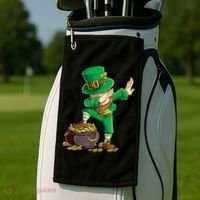 St Patricks Day, Dabbing Leprechaun, Funny St Patricks Day Golf Towel thumb 2