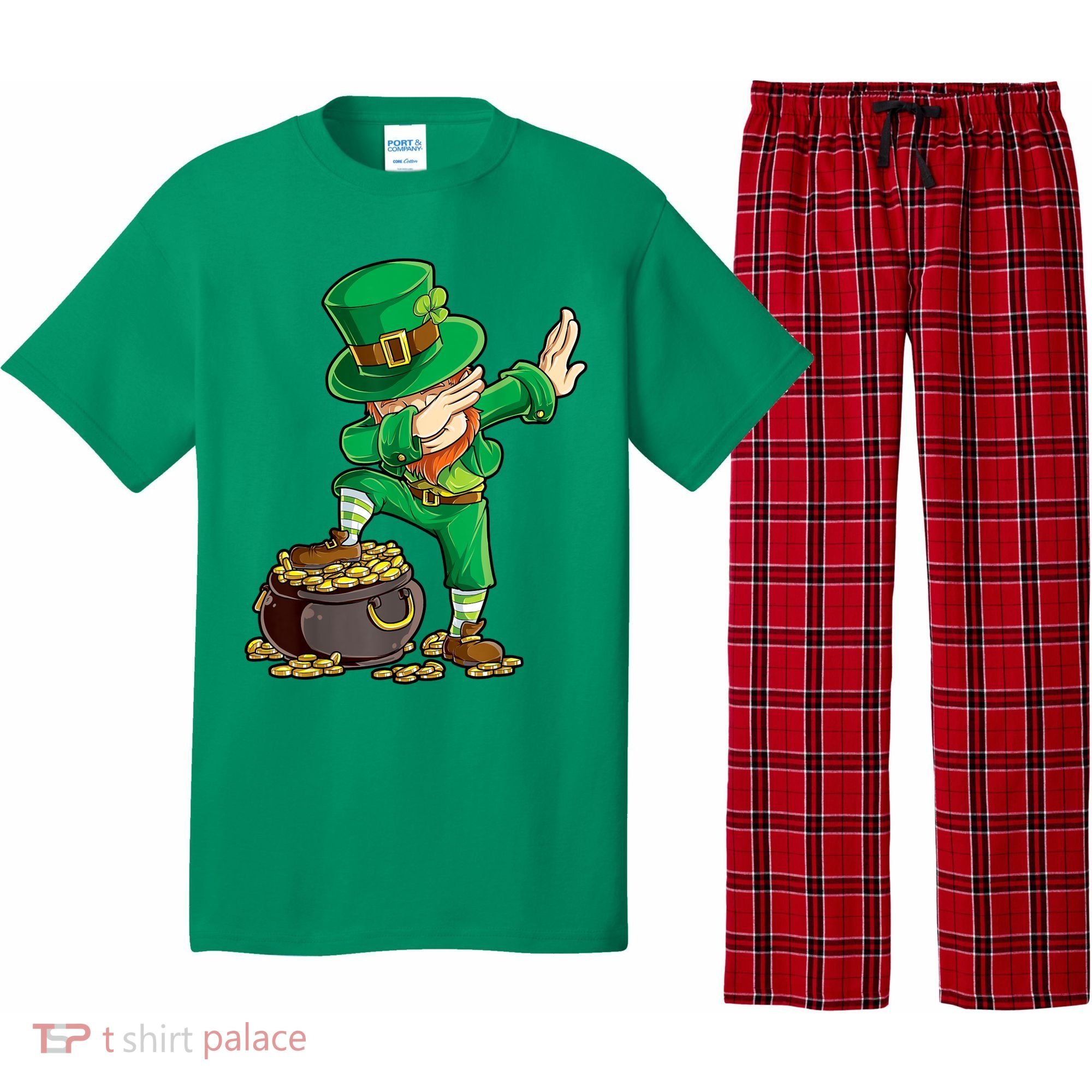 St Patricks Day, Dabbing Leprechaun, Funny St Patricks Day Pajama Set