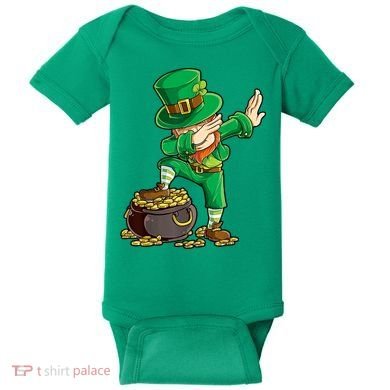 St Patricks Day, Dabbing Leprechaun, Funny St Patricks Day Baby Bodysuit