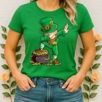 St Patricks Day, Dabbing Leprechaun, Funny St Patricks Day Women's T-Shirt thumb 2