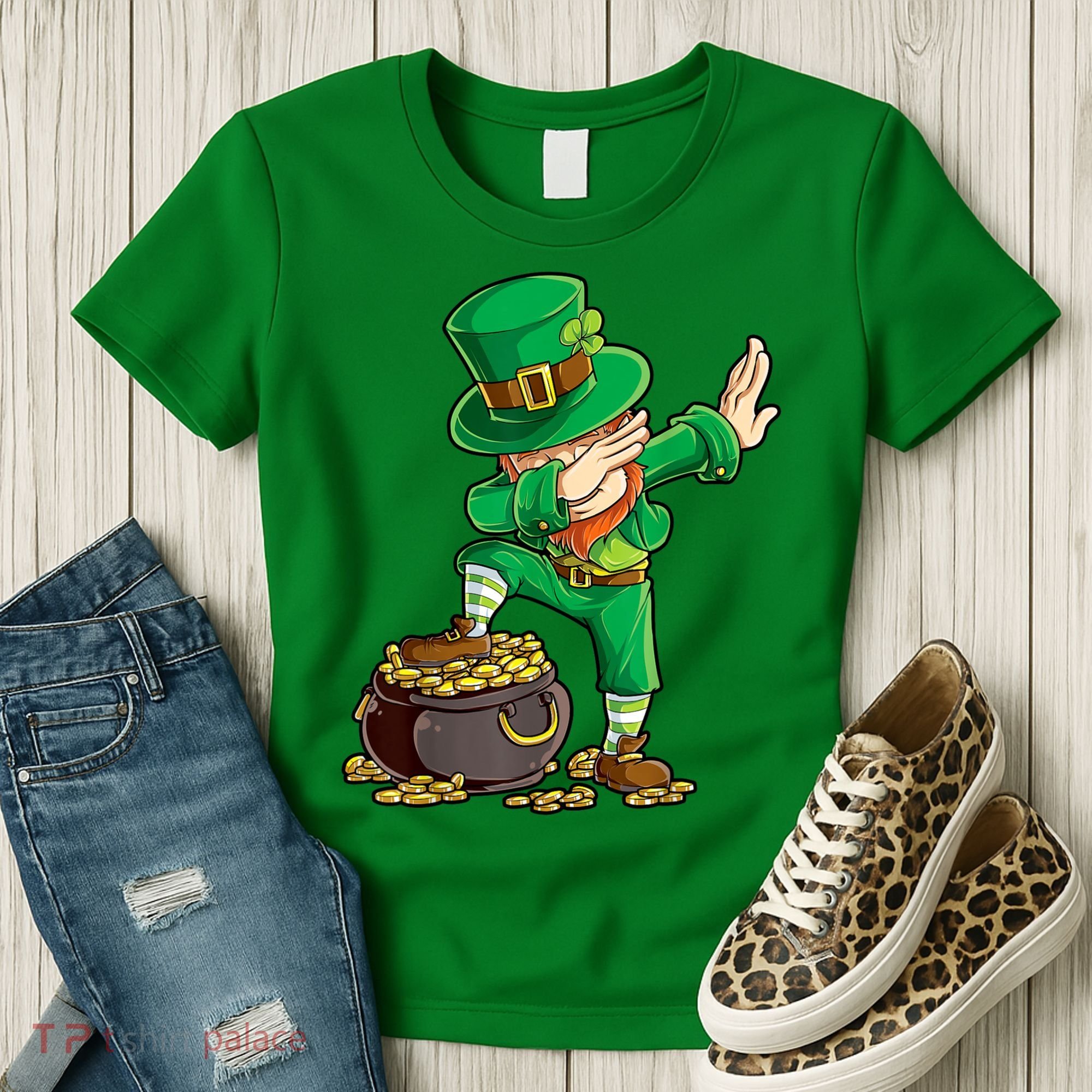 St Patricks Day, Dabbing Leprechaun, Funny St Patricks Day Women's T-Shirt
