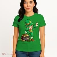St Patricks Day, Dabbing Leprechaun, Funny St Patricks Day Women's T-Shirt thumb 4
