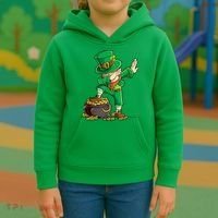 St Patricks Day, Dabbing Leprechaun, Funny St Patricks Day Kids Hoodie thumb 3
