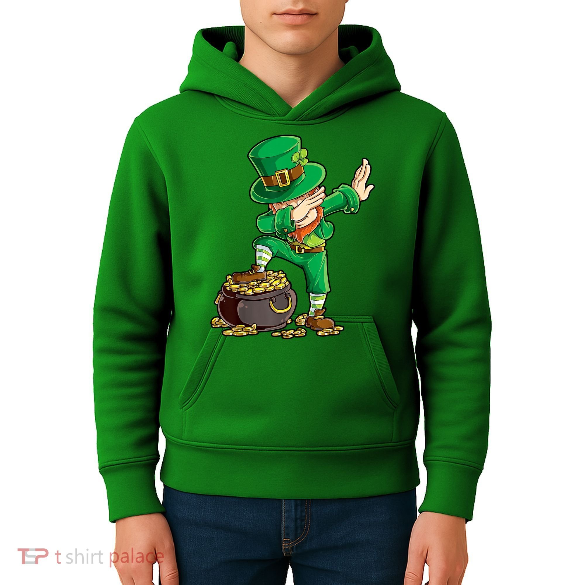 St Patricks Day, Dabbing Leprechaun, Funny St Patricks Day Kids Hoodie