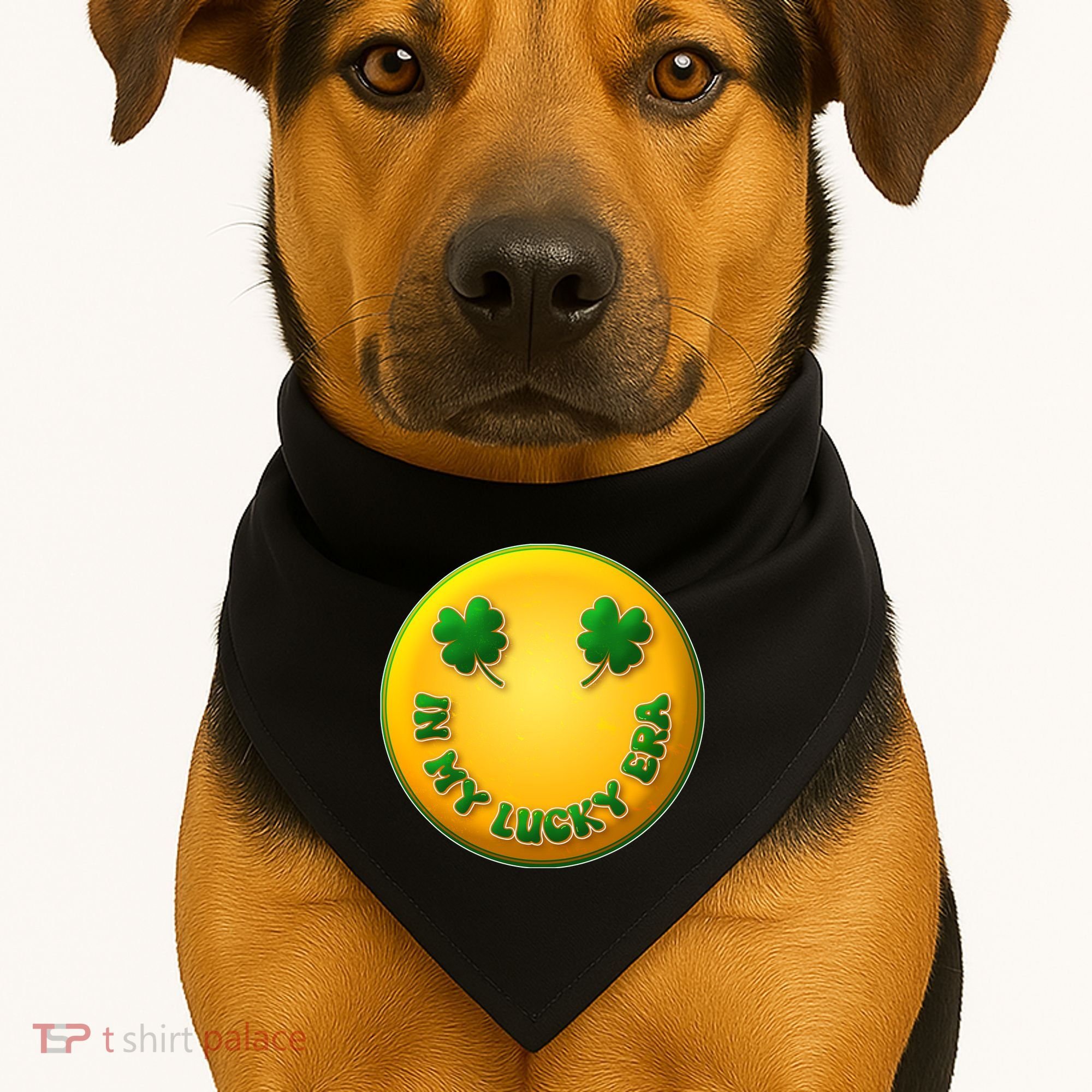 St Patricks Day In My Lucky Era Smiley Emoji USA-Made Doggie Bandana