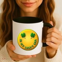 St Patricks Day In My Lucky Era Smiley Emoji Coffee Mug thumb 3