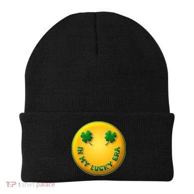 St Patricks Day In My Lucky Era Smiley Emoji Beanie