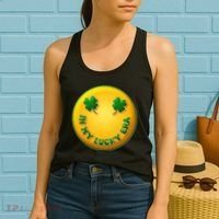St Patricks Day In My Lucky Era Smiley Emoji Women's Tank Top thumb 2