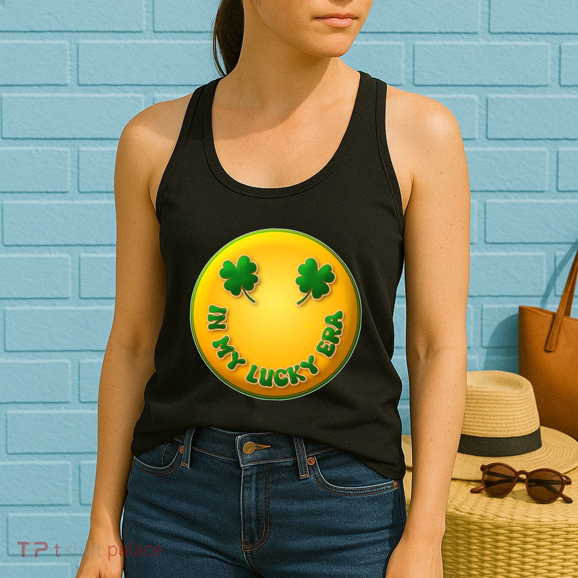 St Patricks Day In My Lucky Era Smiley Emoji Women's Tank Top