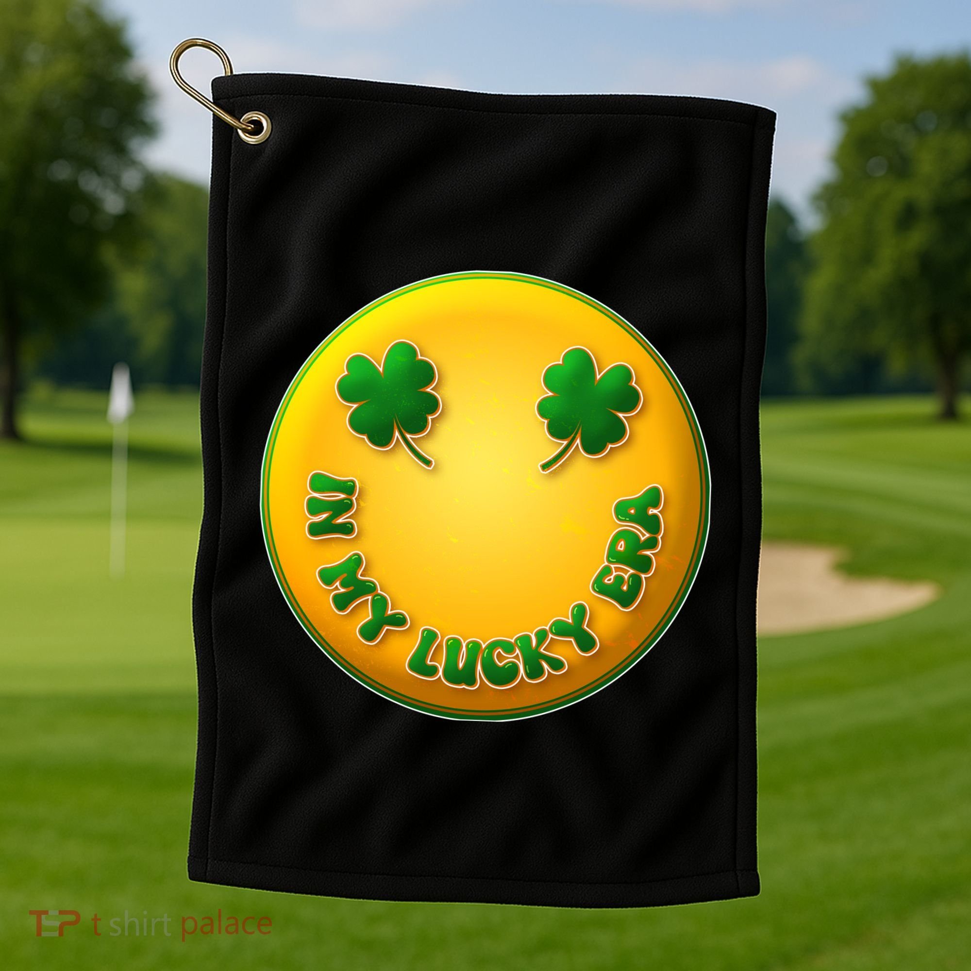St Patricks Day In My Lucky Era Smiley Emoji Golf Towel