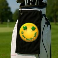 St Patricks Day In My Lucky Era Smiley Emoji Golf Towel thumb 2