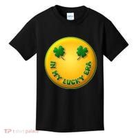 St Patricks Day In My Lucky Era Smiley Emoji Kids T-Shirt thumb 0