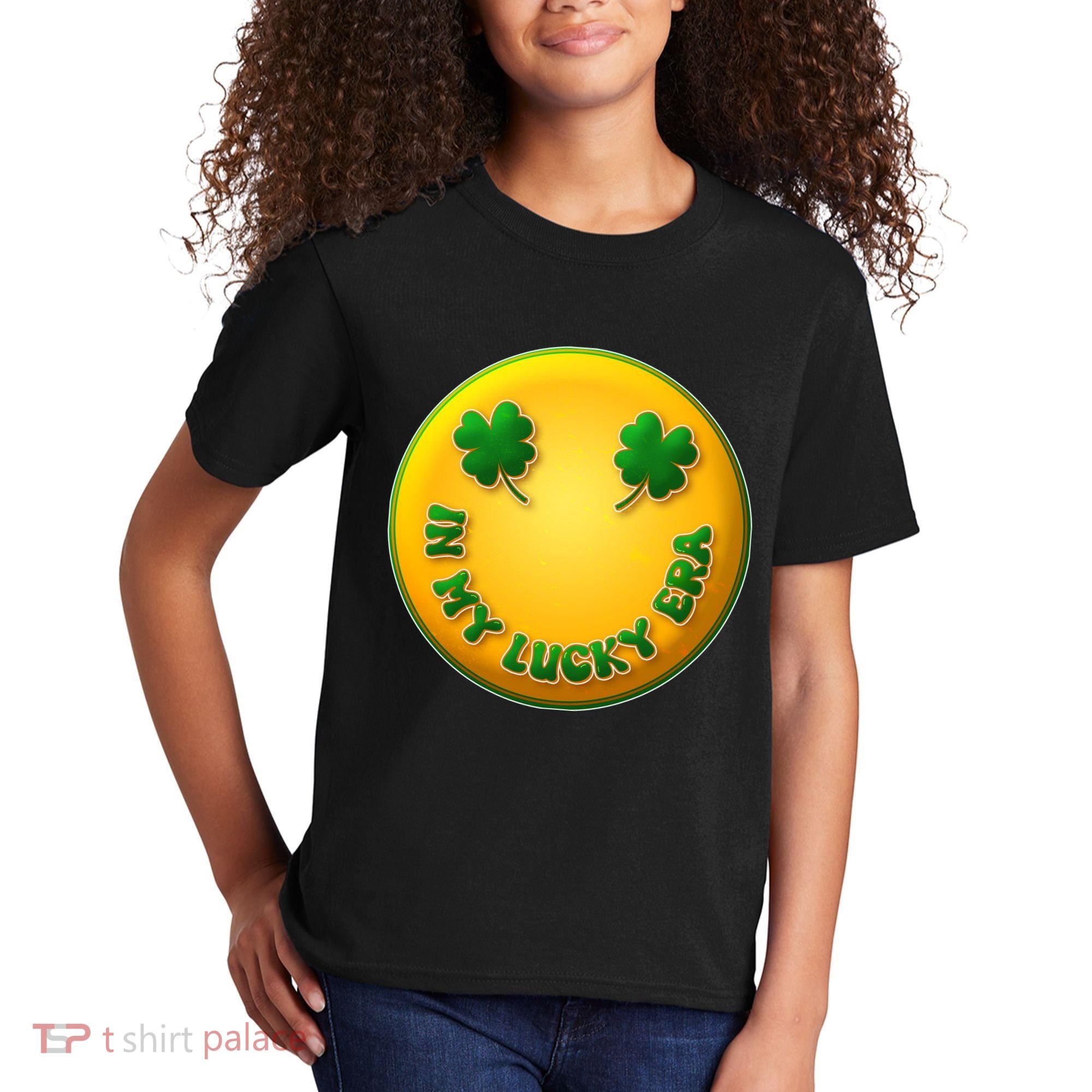 St Patricks Day In My Lucky Era Smiley Emoji Kids T-Shirt