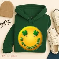 St Patricks Day In My Lucky Era Smiley Emoji Hoodie thumb 4