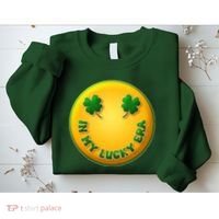 St Patricks Day In My Lucky Era Smiley Emoji Sweatshirt thumb 2