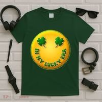 St Patricks Day In My Lucky Era Smiley Emoji T-Shirt thumb 5