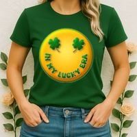 St Patricks Day In My Lucky Era Smiley Emoji Women's T-Shirt thumb 2