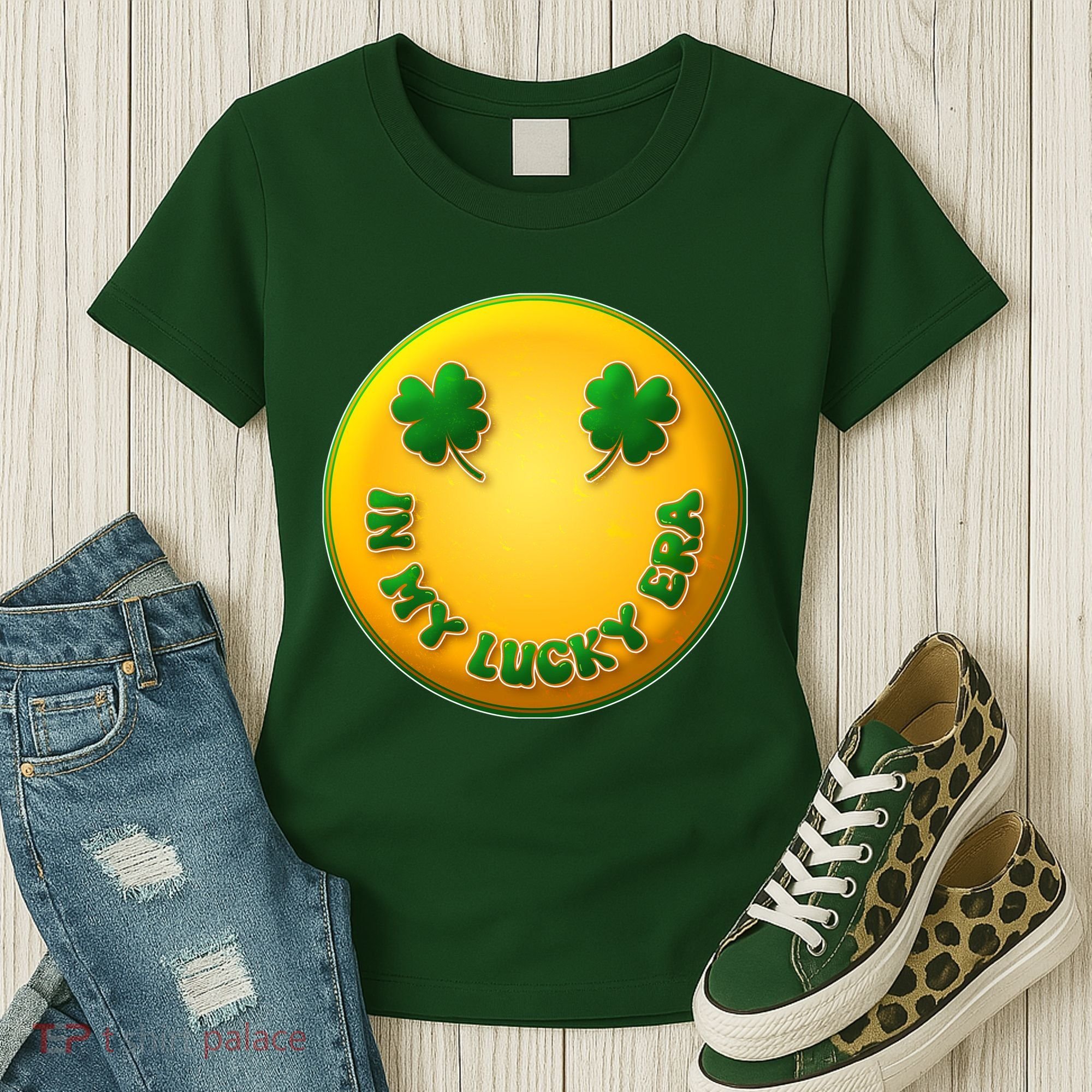 St Patricks Day In My Lucky Era Smiley Emoji Women's T-Shirt
