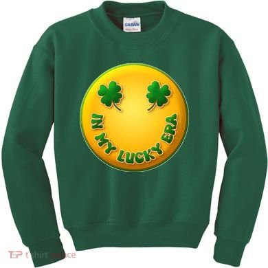 St Patricks Day In My Lucky Era Smiley Emoji Kids Sweatshirt