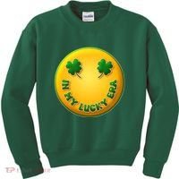 St Patricks Day In My Lucky Era Smiley Emoji Kids Sweatshirt thumb 0