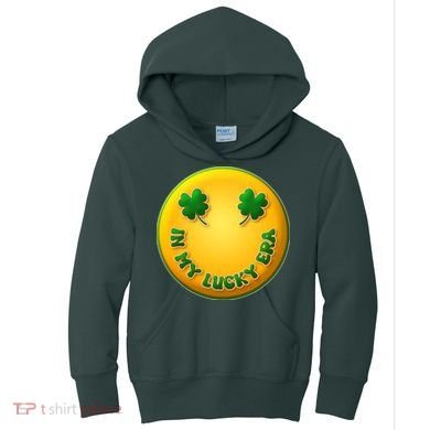 St Patricks Day In My Lucky Era Smiley Emoji Kids Hoodie