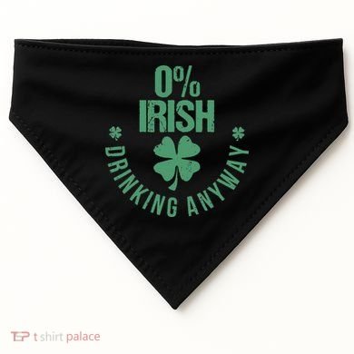 St Patricks Day Funny 0 Irish Pub Shamrock USA-Made Doggie Bandana