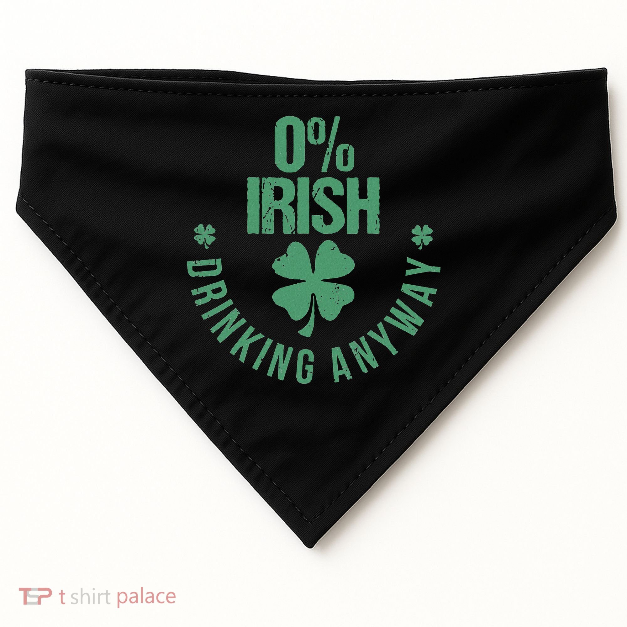 St Patricks Day Funny 0 Irish Pub Shamrock USA-Made Doggie Bandana