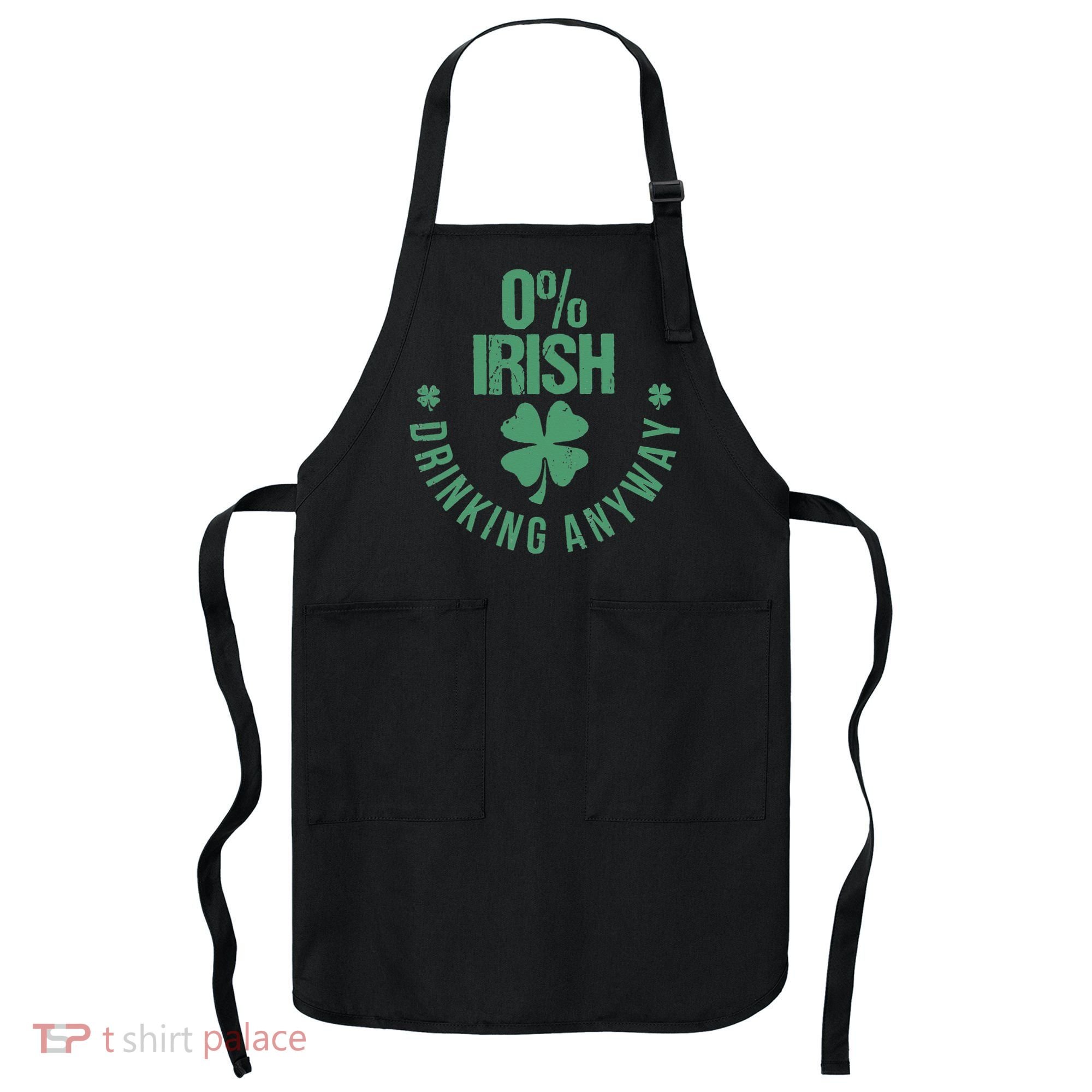 St Patricks Day Funny 0 Irish Pub Shamrock Apron