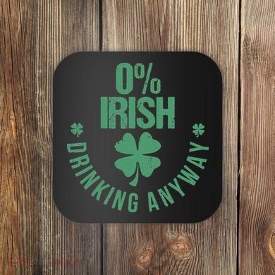 St Patricks Day Funny 0 Irish Pub Shamrock Coaster