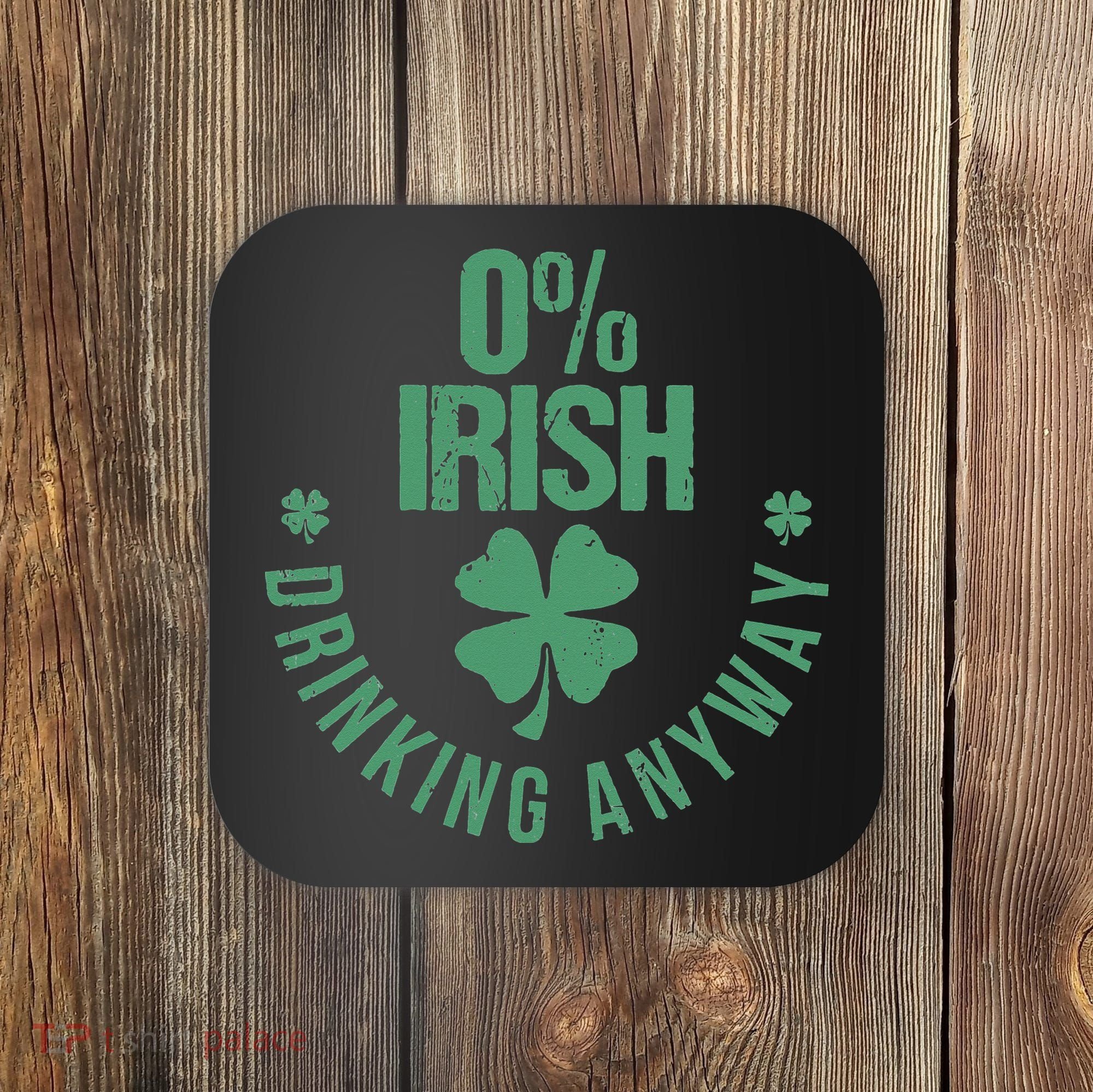 St Patricks Day Funny 0 Irish Pub Shamrock Coaster