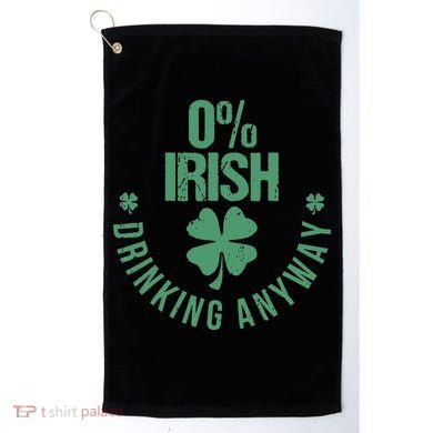St Patricks Day Funny 0 Irish Pub Shamrock Golf Towel