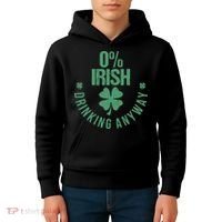 St Patricks Day Funny 0 Irish Pub Shamrock Kids Hoodie thumb 4