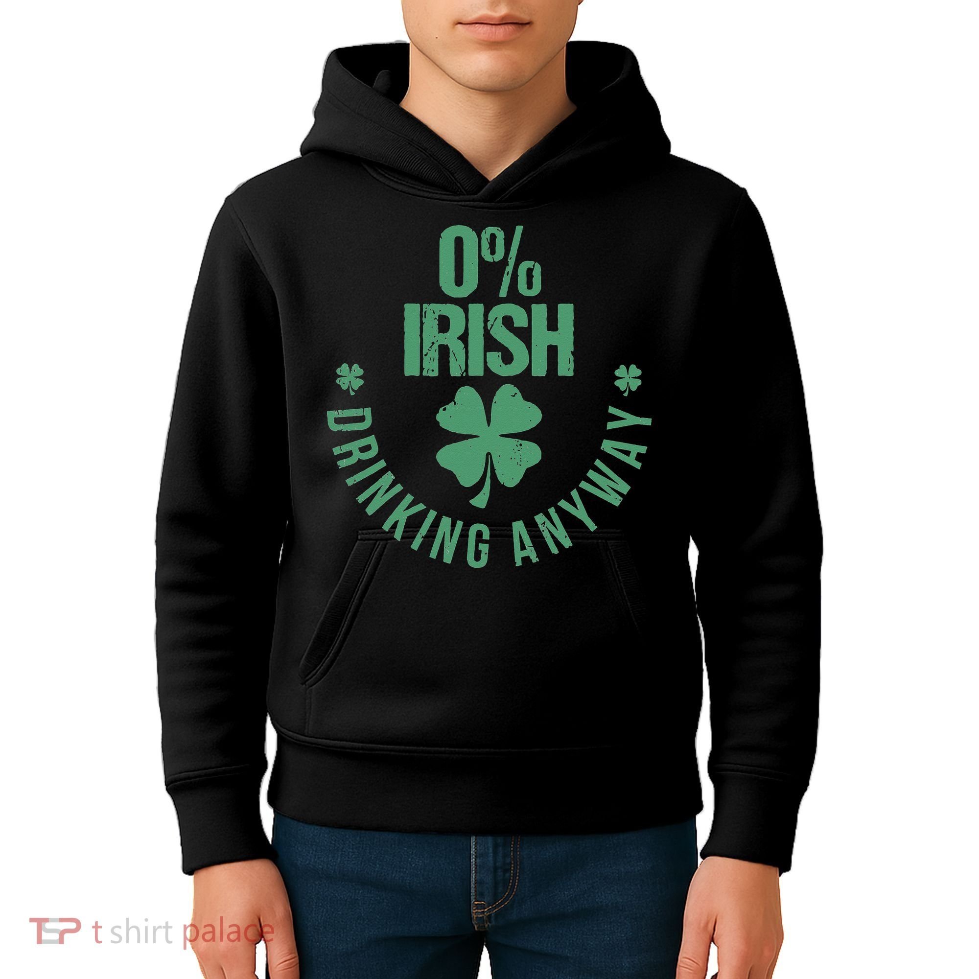 St Patricks Day Funny 0 Irish Pub Shamrock Kids Hoodie