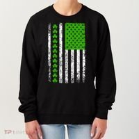 St Patricks Day American Flag Clovers Women's Sweatshirt thumb 0