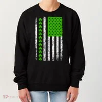 St Patricks Day American Flag Clovers Women's Sweatshirt thumb 0