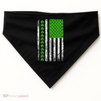 St Patricks Day American Flag Clovers USA-Made Doggie Bandana thumb 0