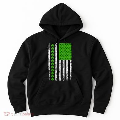 St Patricks Day American Flag Clovers Hoodie