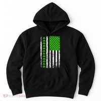 St Patricks Day American Flag Clovers Hoodie thumb 0