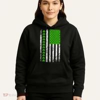 St Patricks Day American Flag Clovers Hoodie thumb 5